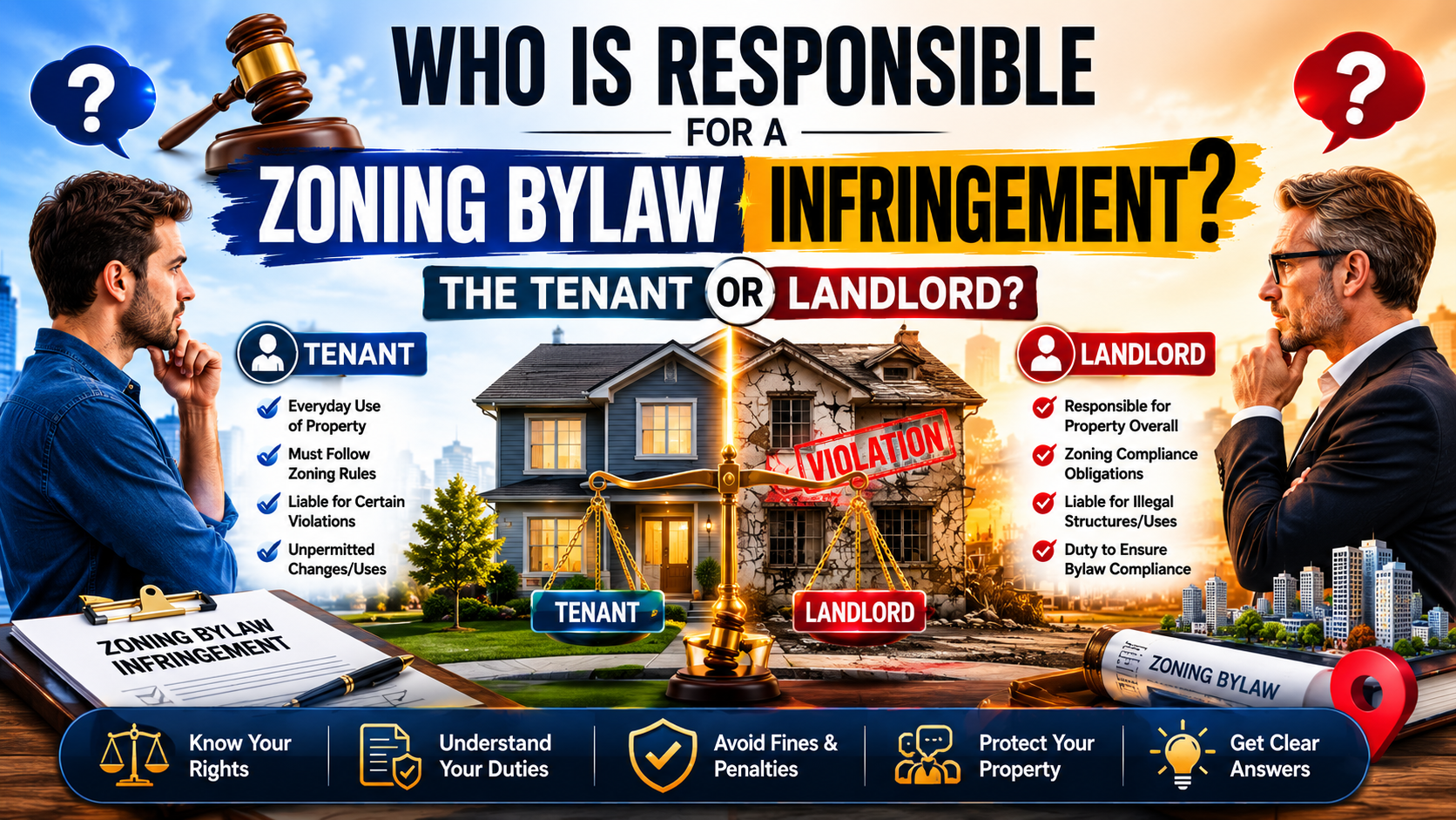 who is responsible for a zoning bylaw infringement, the tenant or landlord